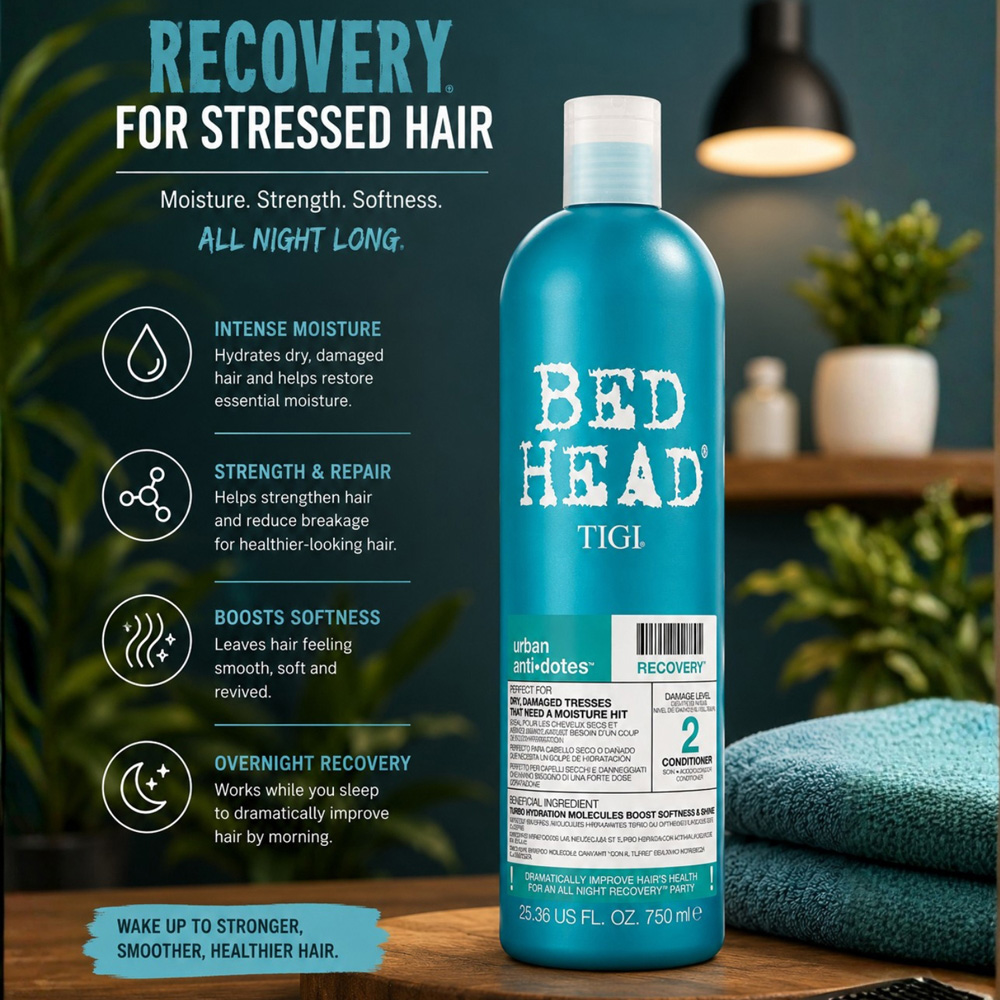 TIGI Bed Head Urban Antidotes Dry Hair Recovery Moisture Conditioner 750ml 3 Pack Image 8