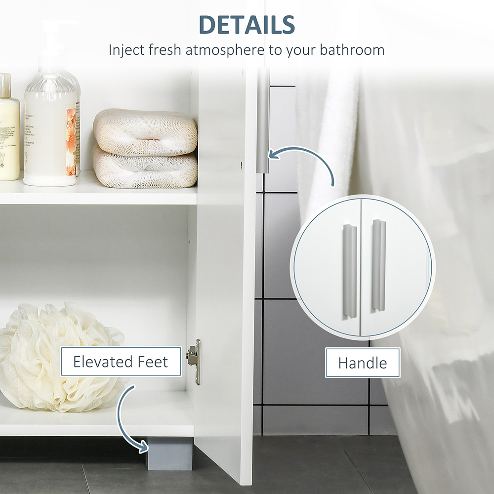 Kleankin 2 Door White Floor Cabinet Image 6