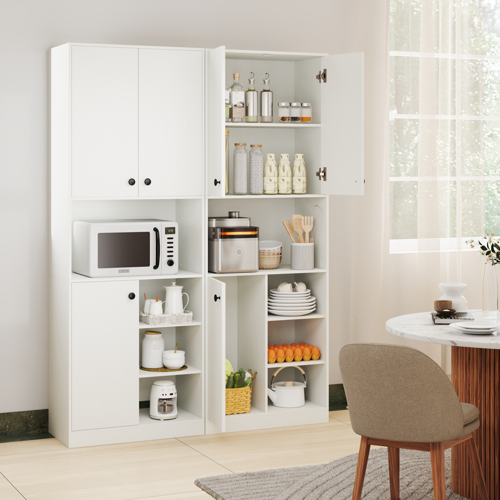 Costway 3 Door 4 Shelf White Kitchen Cabinet Image 8
