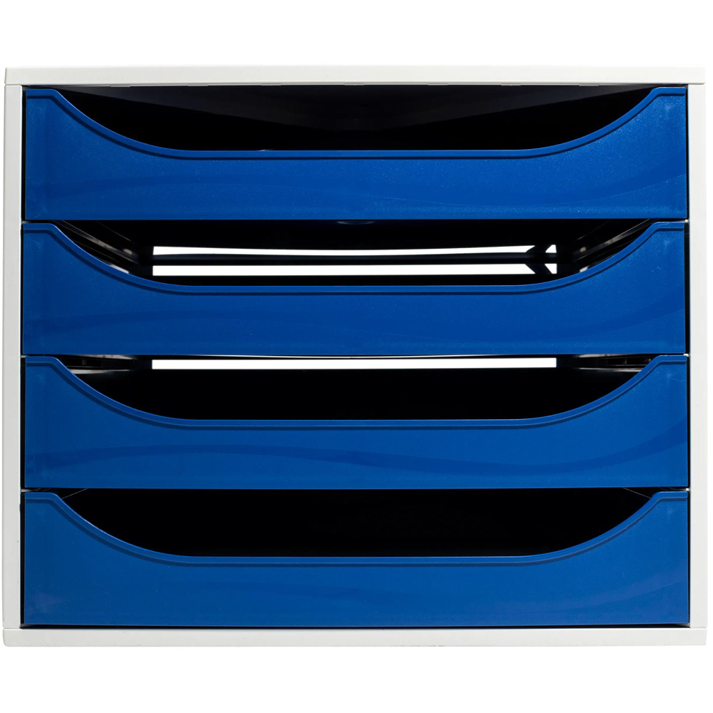 Exacompta EcoBox Office 4 Drawer Night Blue Desk Organiser Image 2