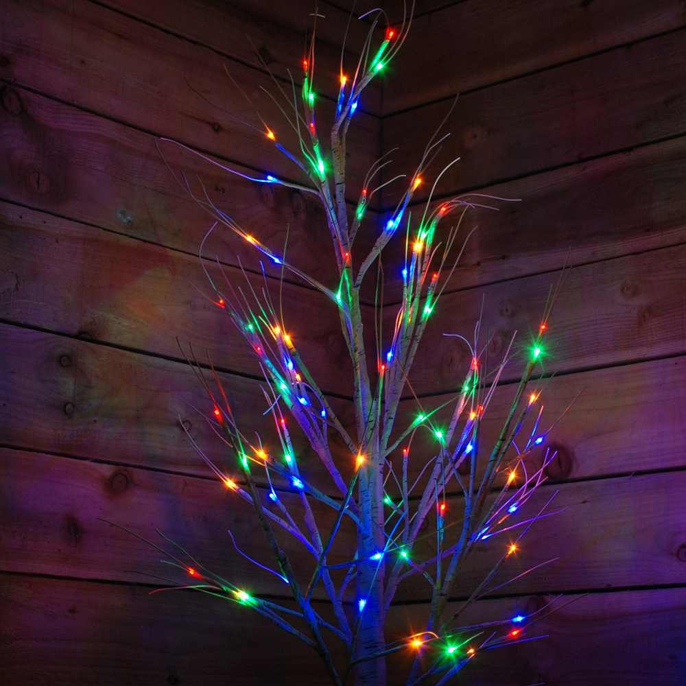 Samuel Alexander Multicolour LED Christmas Birch Tree 4.9ft Image 7