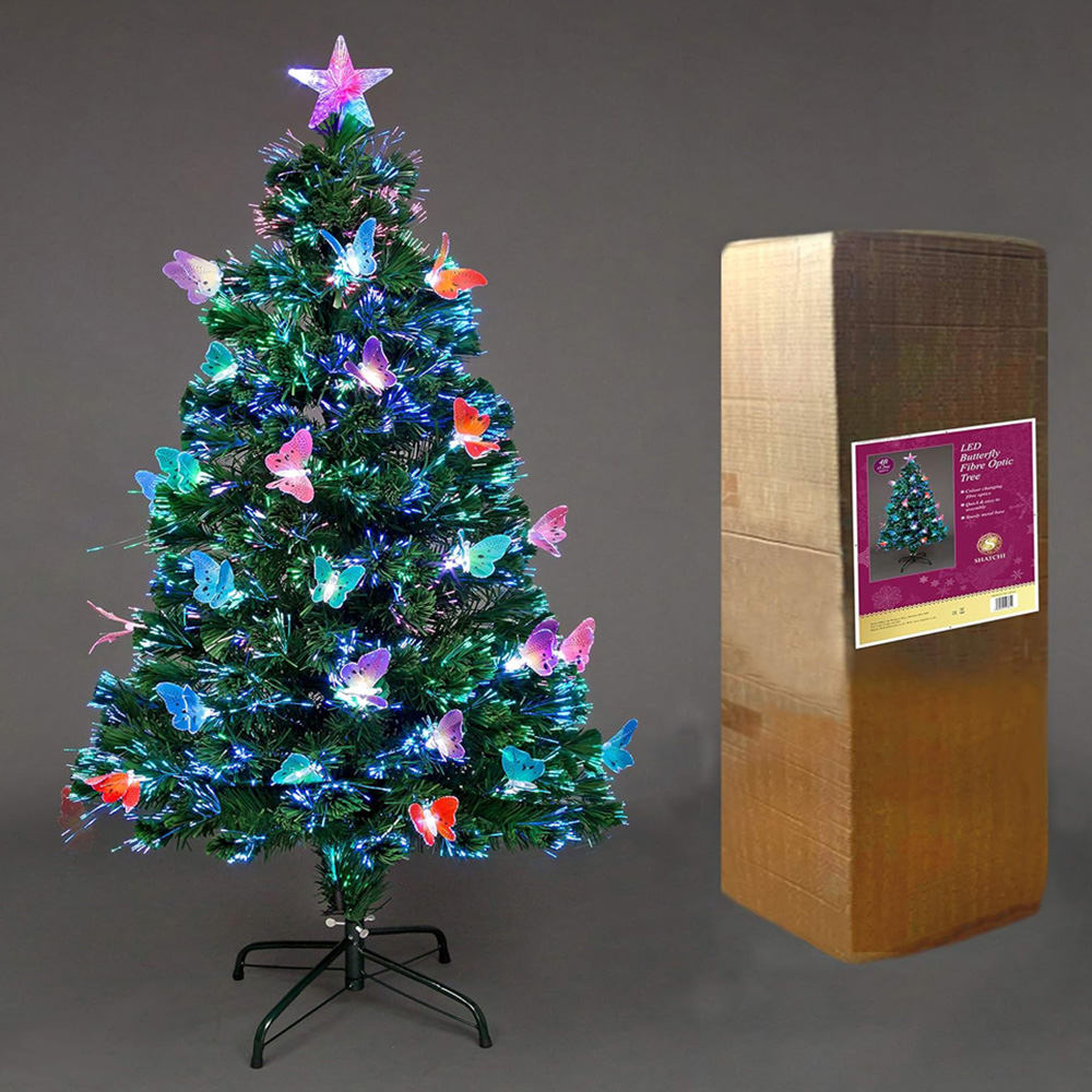 Shatchi Butterflies Fibre Optic Artificial Christmas Tree 3ft Image 4