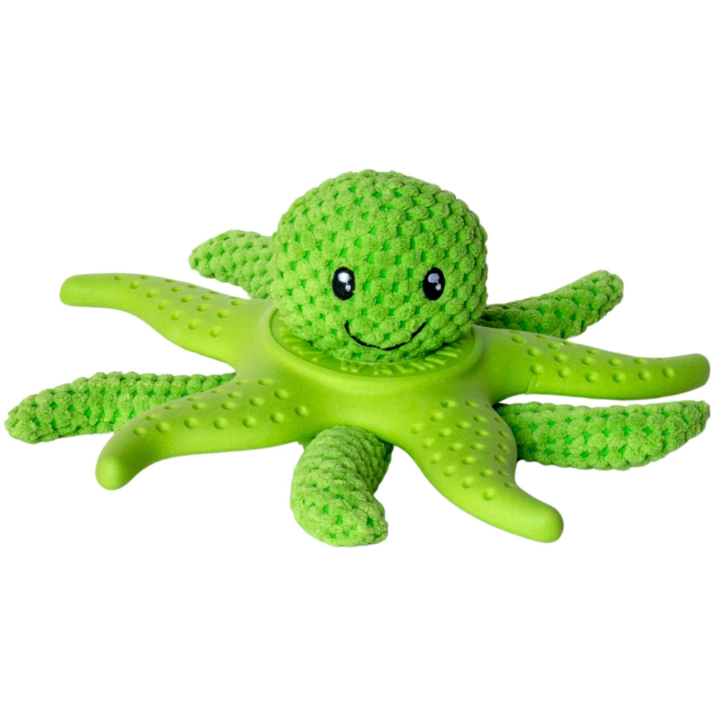 Kiwi Walker Lets Play Green Octopus and Starfish Dog Toy Image 1