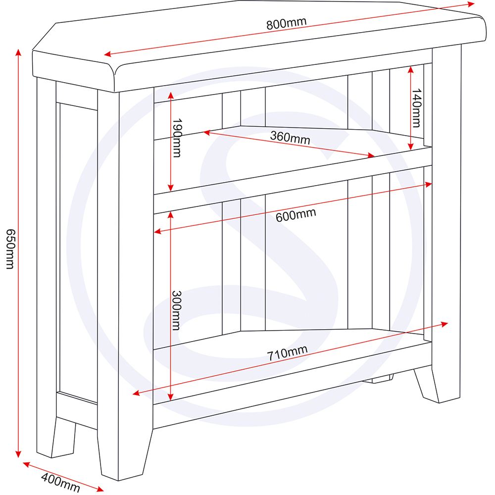 Seconique Windsor 2 Door Natural Oak Corner TV Unit Image 9