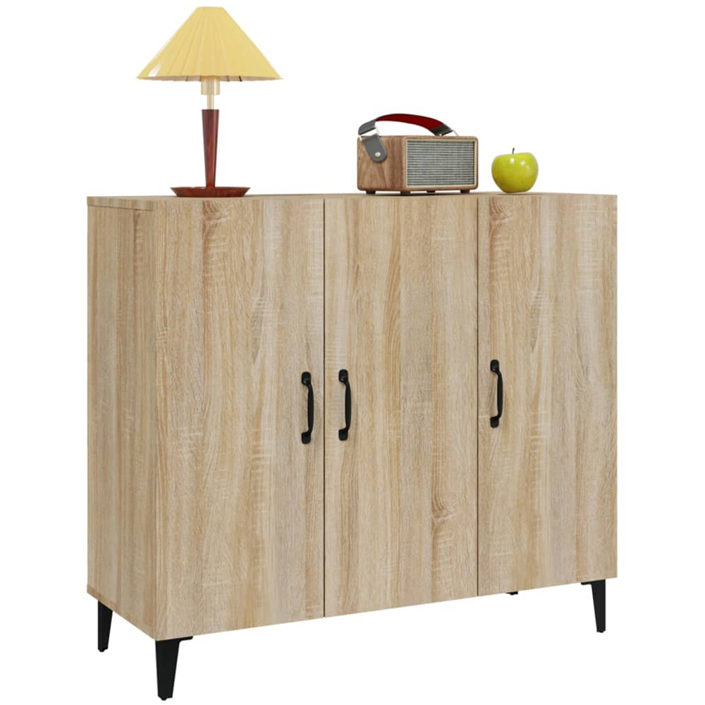 vidaXL 3 Door Sonoma Oak Sideboard Image 3