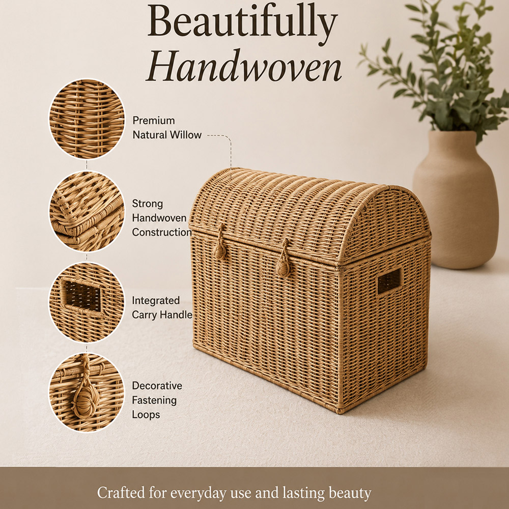 Home Republic Willow Rattan Woven Storage Chest Image 3