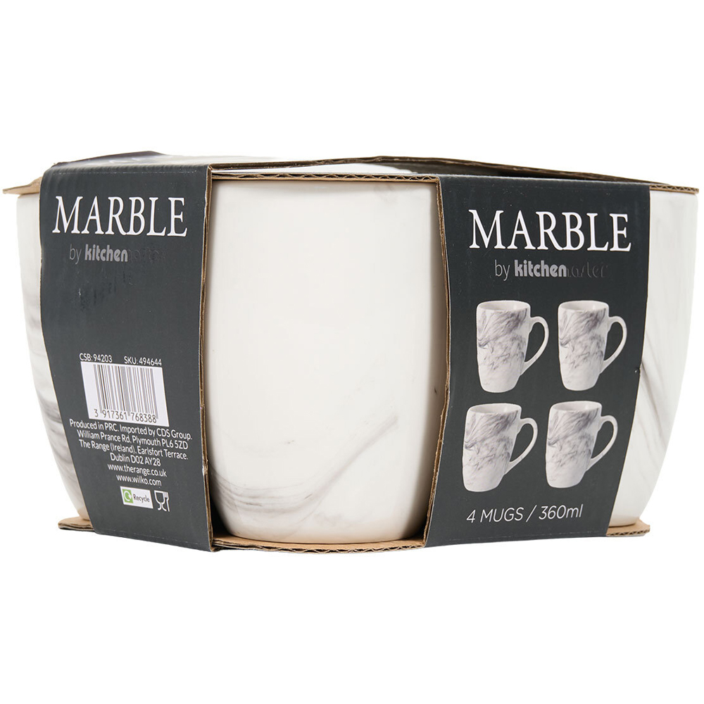 Set of 4 Marble in Glaze Bullet Mug White Image 6