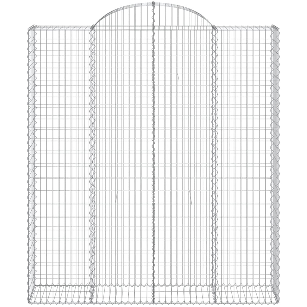 vidaXL Silver Galvanised Iron Arched Gabion Basket 220/240 x 50 x 200cm 4 Pack Image 2