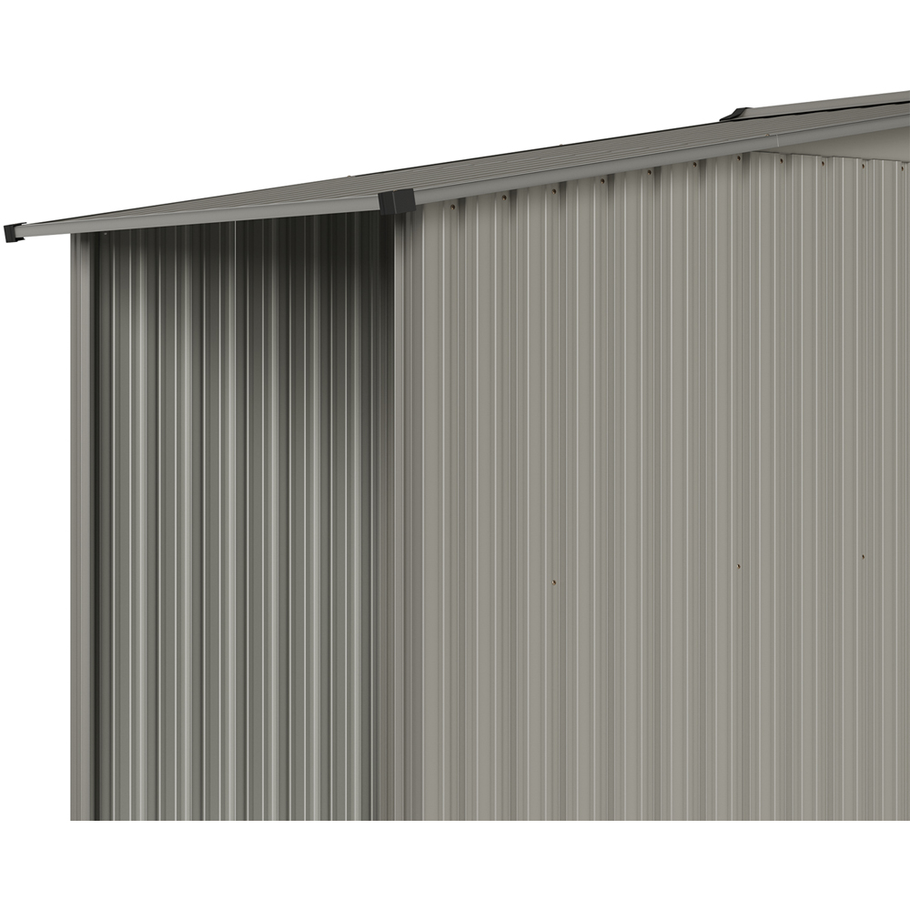 Living and Home 4 x 8ft Grey Aluminium Apex Garden Shed with Log Storage Image 5