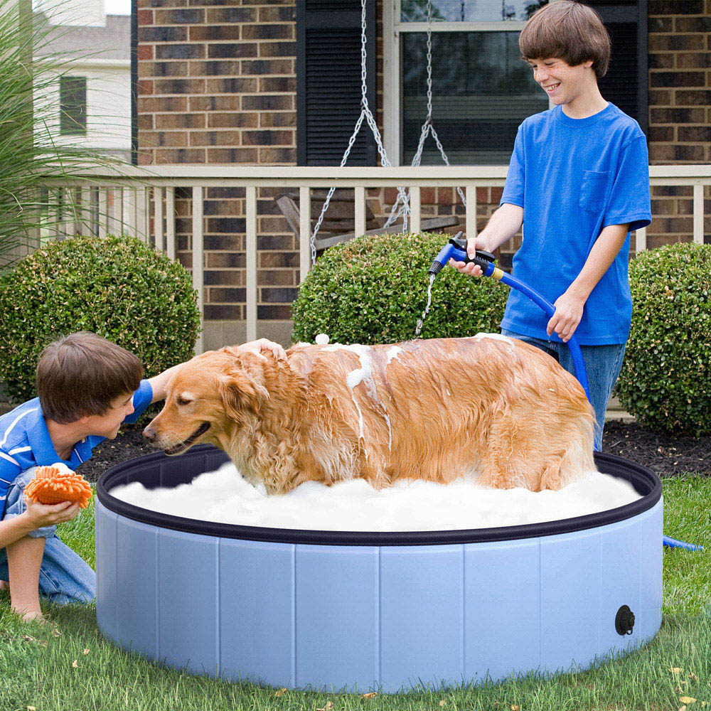 PawHut Blue Foldable Pet Paddling Pool Image 2