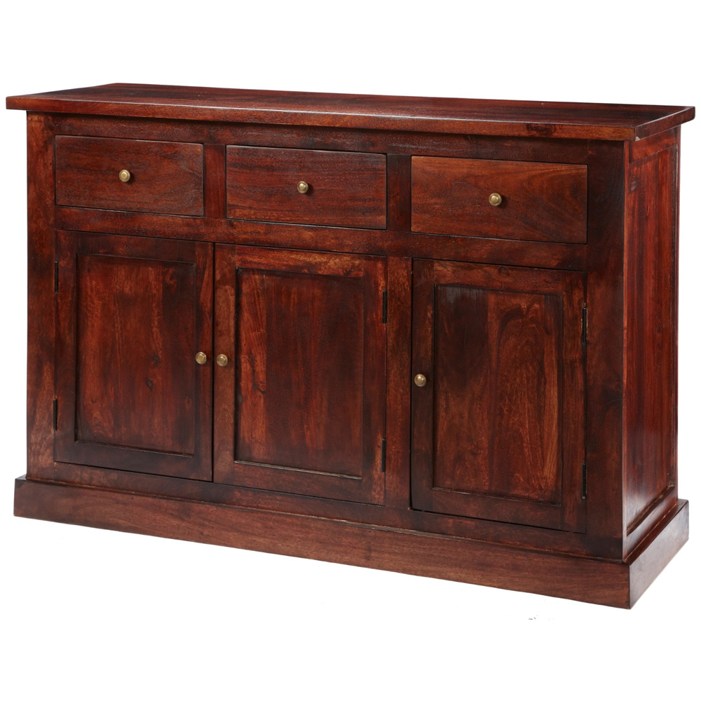 Brooklyn Esma 3 Door 3 Drawer Dark Mango Large Sideboard Image 2