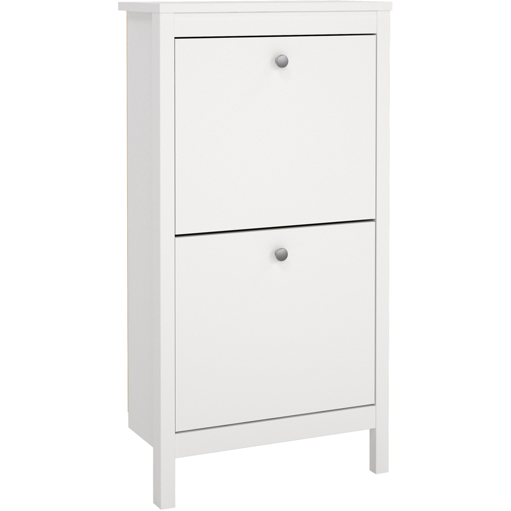 Florence Madrid 2 Flip Down Doors White Shoe Cabinet Image 2