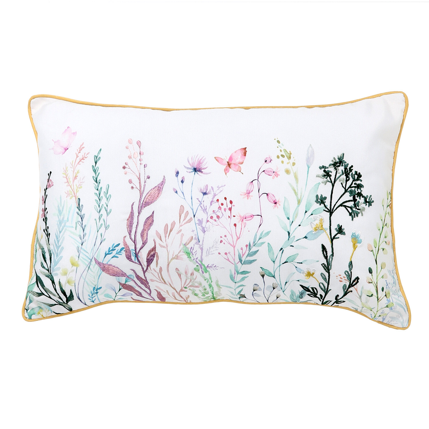Divante Wildflowers Embroidered Cushion 30 x 50cm Image