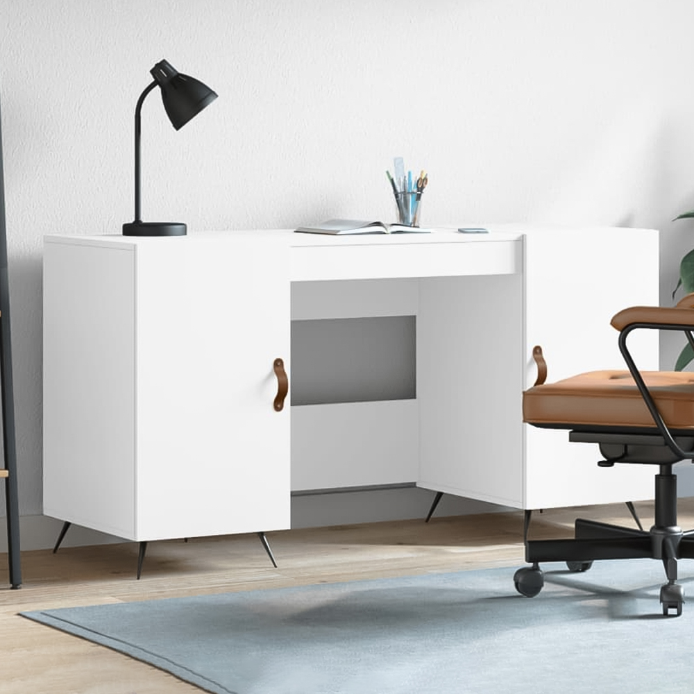 vidaXL 2 Door Computer Desk White Image 1