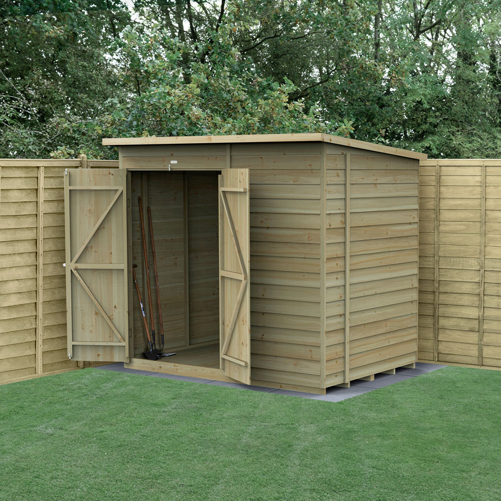 Forest Garden 4LIFE 7 x 5ft Double Door Pent Shed Image 2