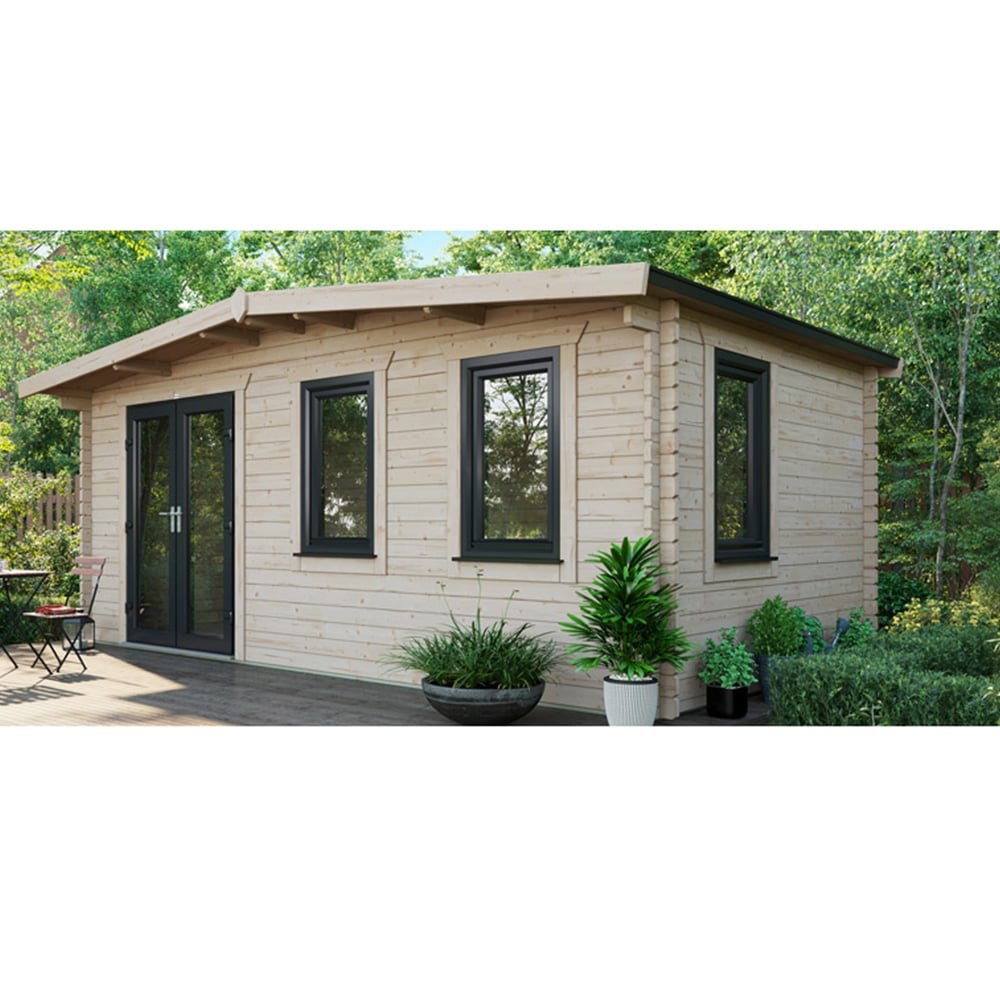 Power Sheds 10 x 18ft Left Double Door Chalet Log Cabin Image 9