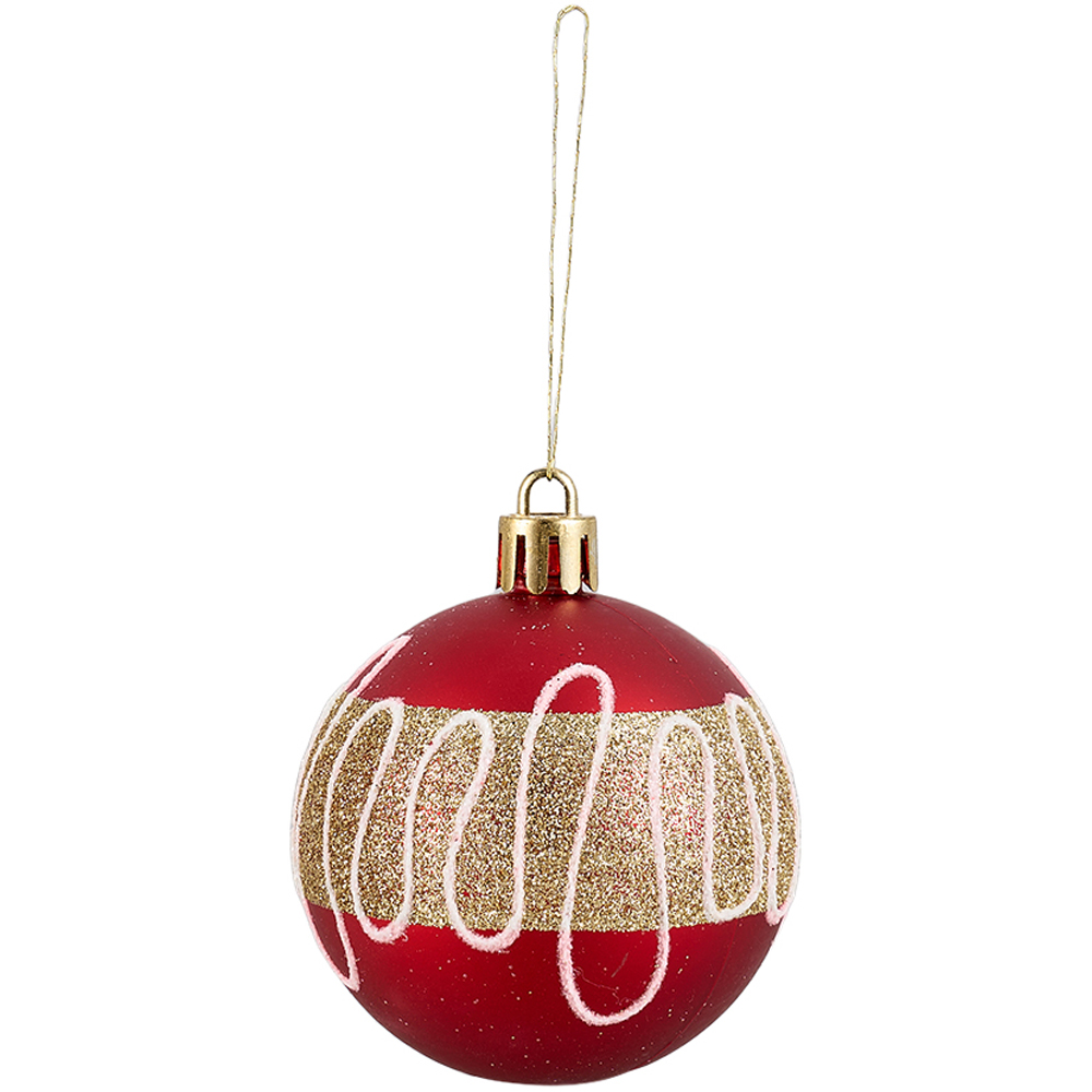 Living and Home 16 Piece Red White and Gold Christmas Bauble Set with Storage Box Image 4
