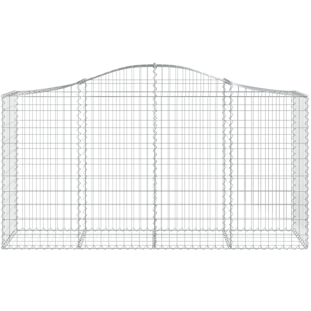 vidaXL Silver Galvanised Iron Arched Gabion Basket 200 x 50 x 100/120cm 20 Pack Image 2