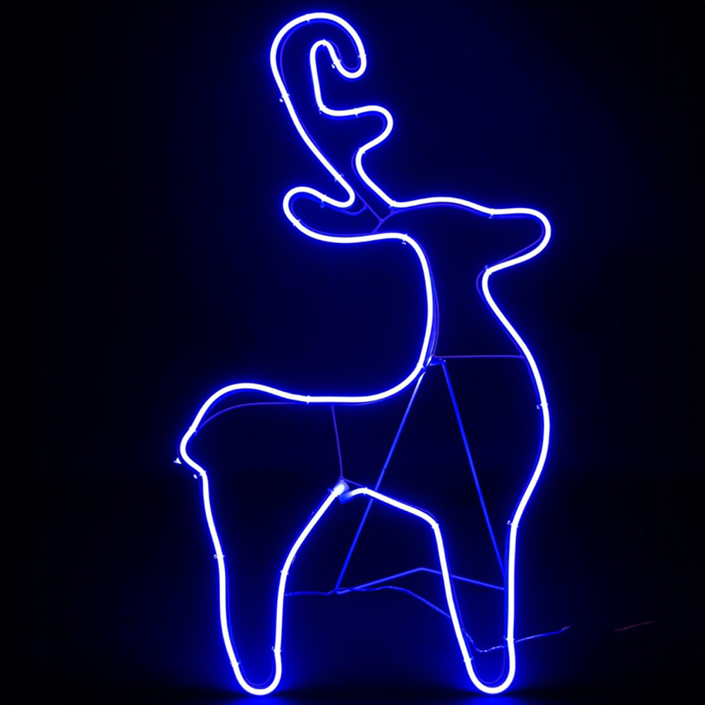 Shatchi Reindeer Neon Rope Light Silhouette LED Outdoor Christmas Decoration Image 1