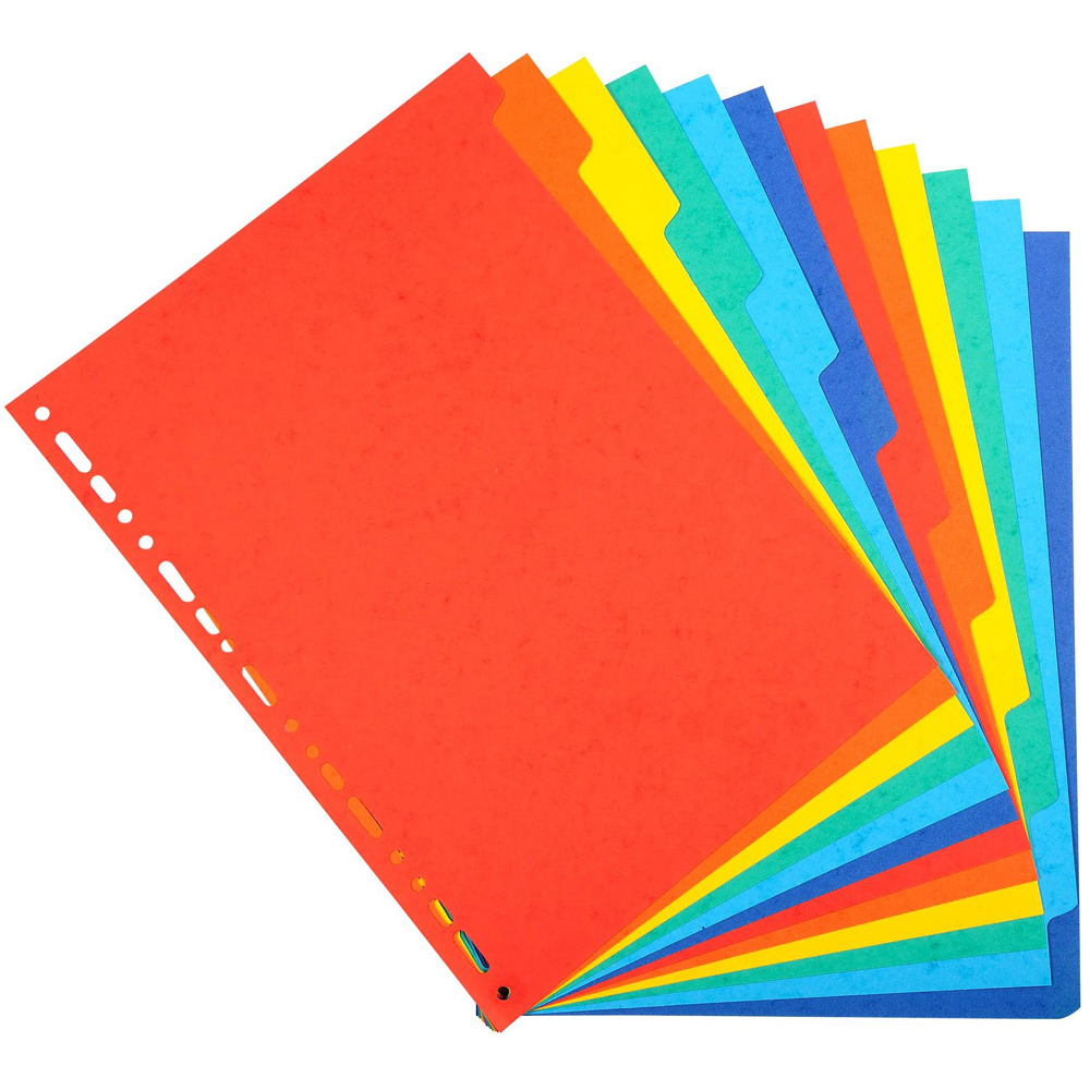 Exacompta Forever A4 12 Tab Bright Assorted Colour Divider 25 Pack Image 2