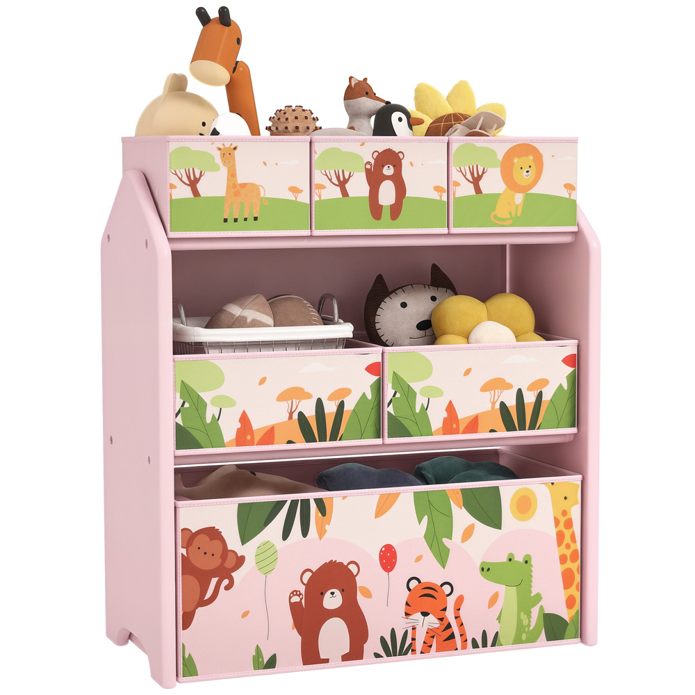 AIYAPLAY 6 Box Pink Kids Toy Storage Unit Image 2