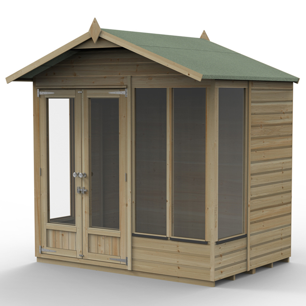 Forest Garden 7 x 5ft Beckwood Double Door 4 Window Apex Summerhouse Image 3