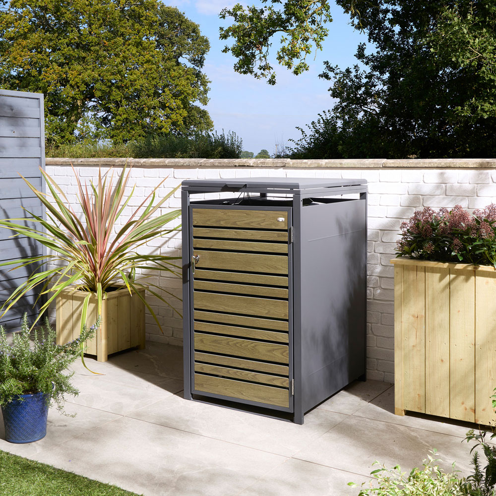 Rowlinson Chelsea Oak Wheelie Bin Store Image 3