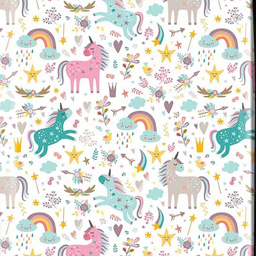 Warren Reed Designer Cabin Unicorn and Rainbows Suitcase Image 3