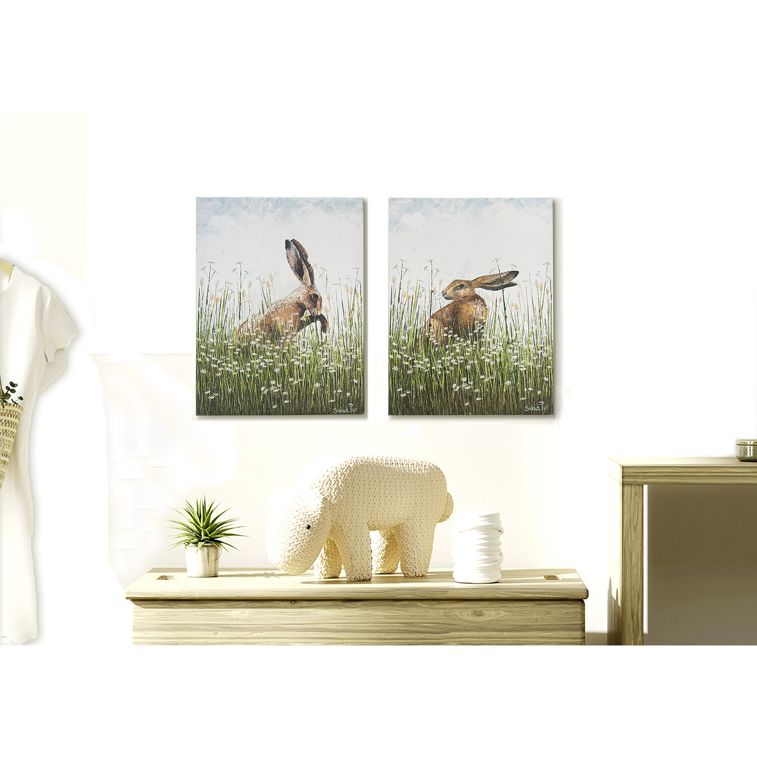 Spring Meadow Hares Canvas Image 4