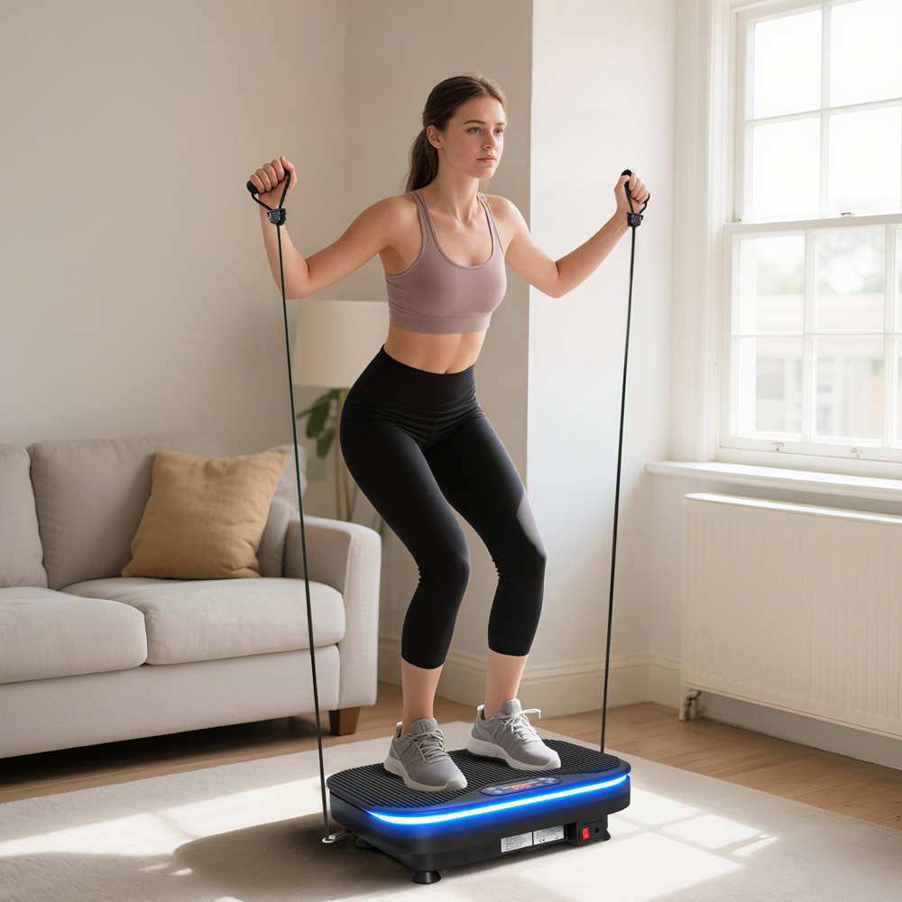 SPORTNOW Vibration Plate Exercise Machine with LEDs and Bluetooth Image 2
