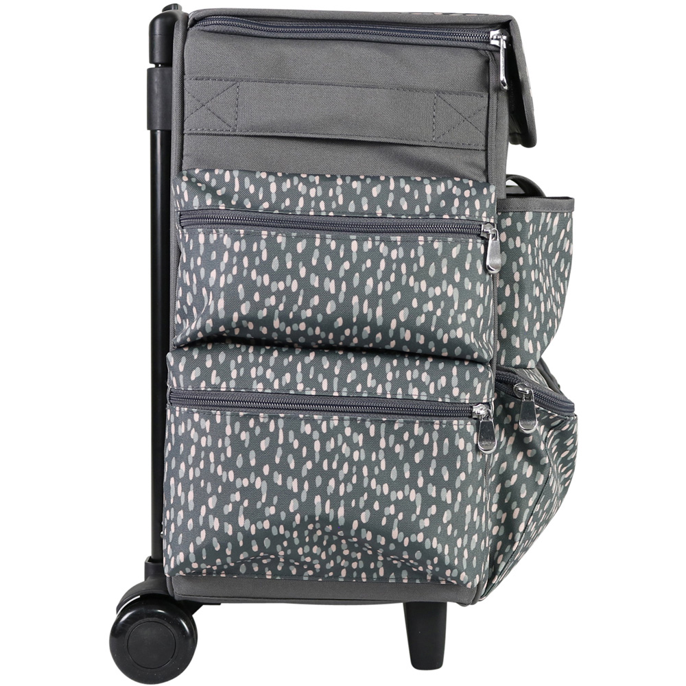Everything Mary EVM13339-1 Grey and Pink Spot Rolling Tote Trolley Bag 35.6 x 20.3 x 38.7cm Image 4