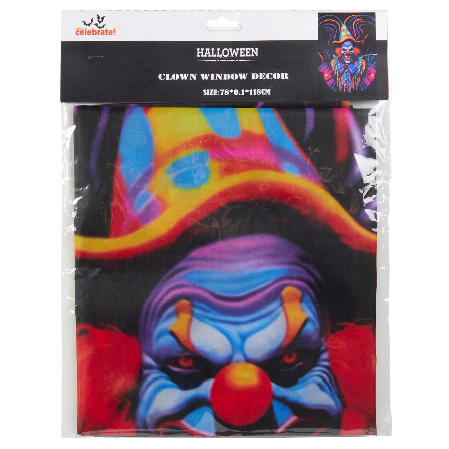 Halloween Clown Window Decor Multicolour Image 5