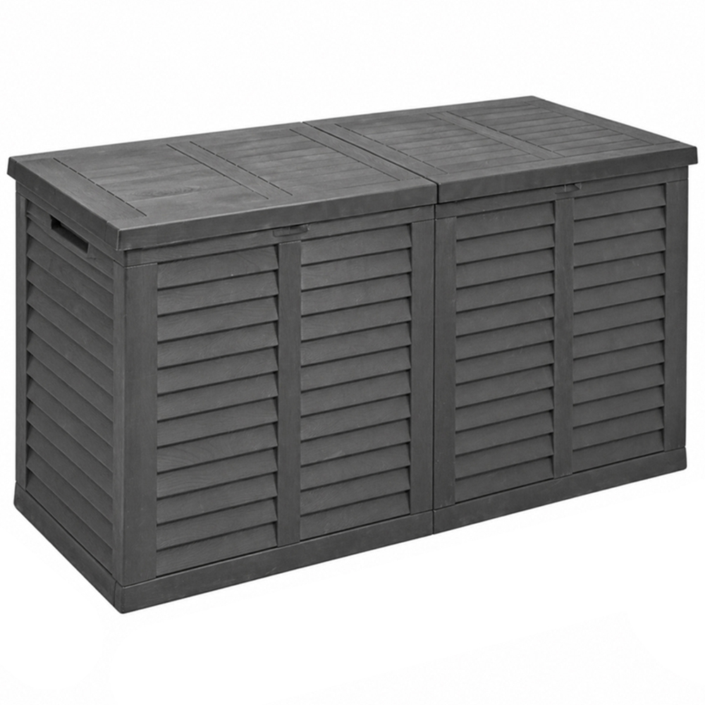 Jack Stonehouse 750L Grey Faux Wood Finish Plastic Garden Storage Box Image 1