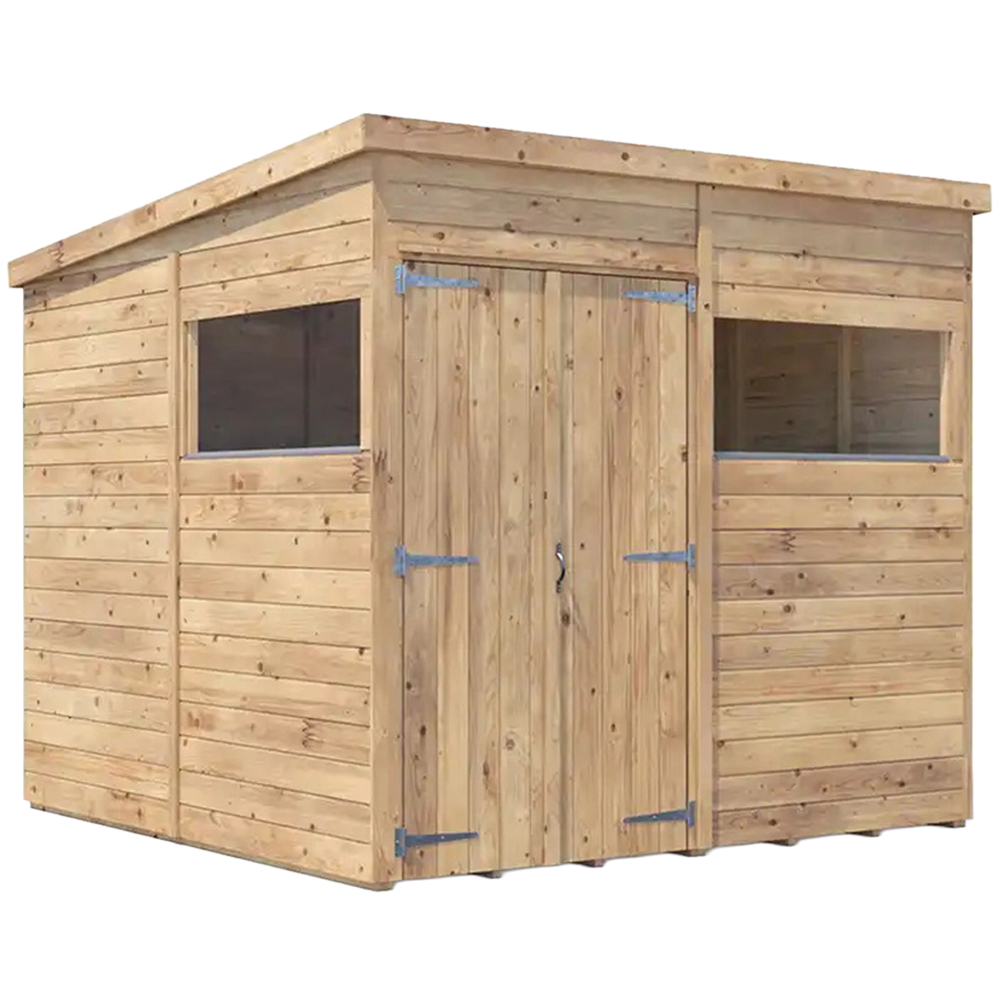 Dunster House Overlord 8 x 8ft Modular Brown Pent Bike Shed Image 1