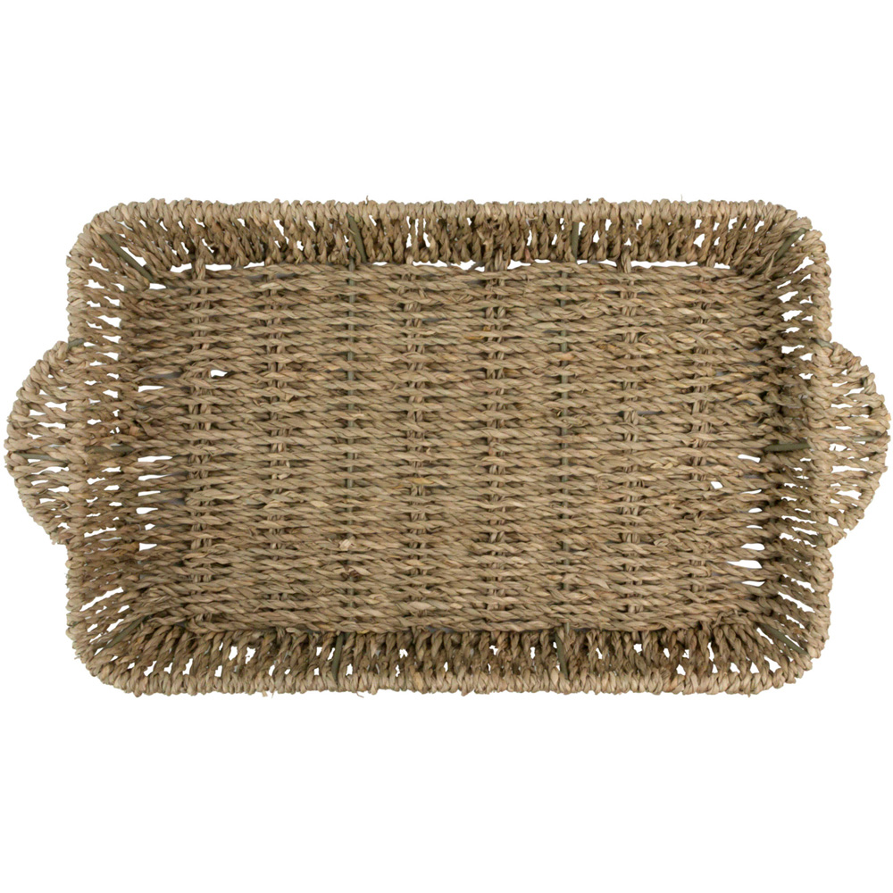 JVL Seagrass Rectangular Tray with Handles 3 Pack Image 4