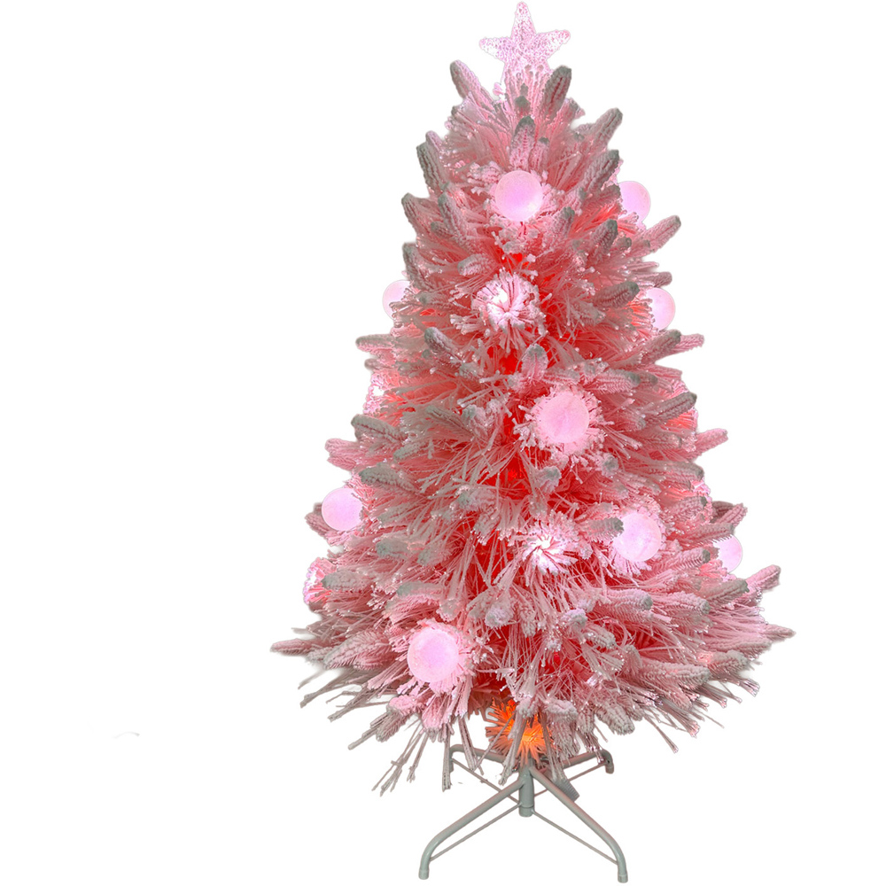 5ft Fibre Optic Christmas Tree Pink Image 1