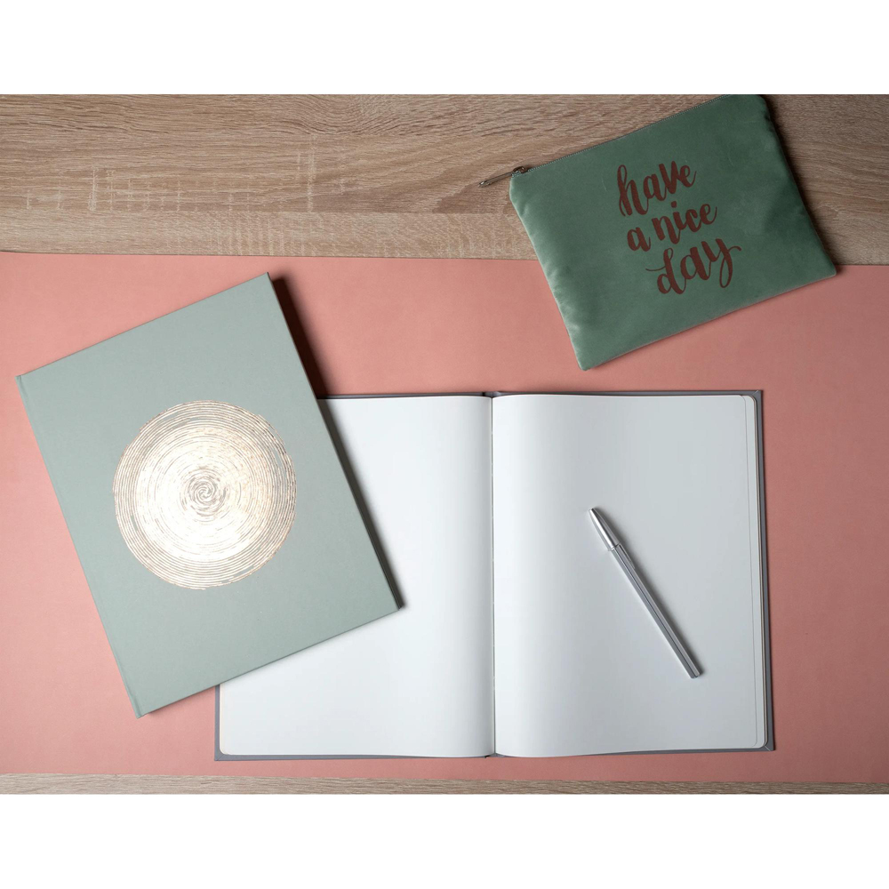 Exacompta Ellipse Green Rose Gold Embossed Guest Book with Gold Edges 100 Pages Image 2