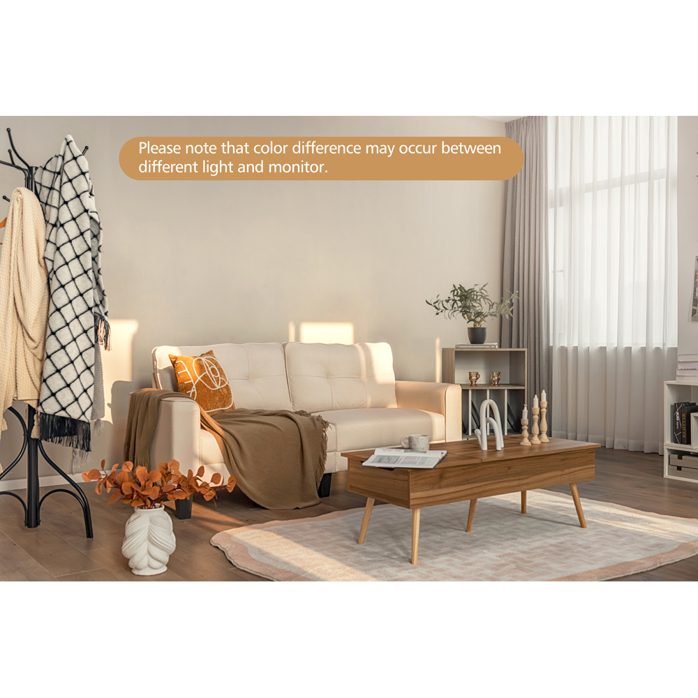 Costway 2 Seater Beige Corner Sofa with Cushions Image 6
