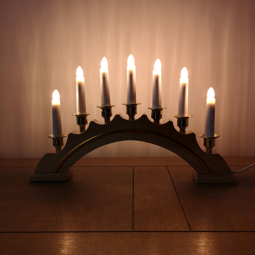 Samuel Alexander Premier Light Wood Christmas Candle Bridge 45cm Image 2
