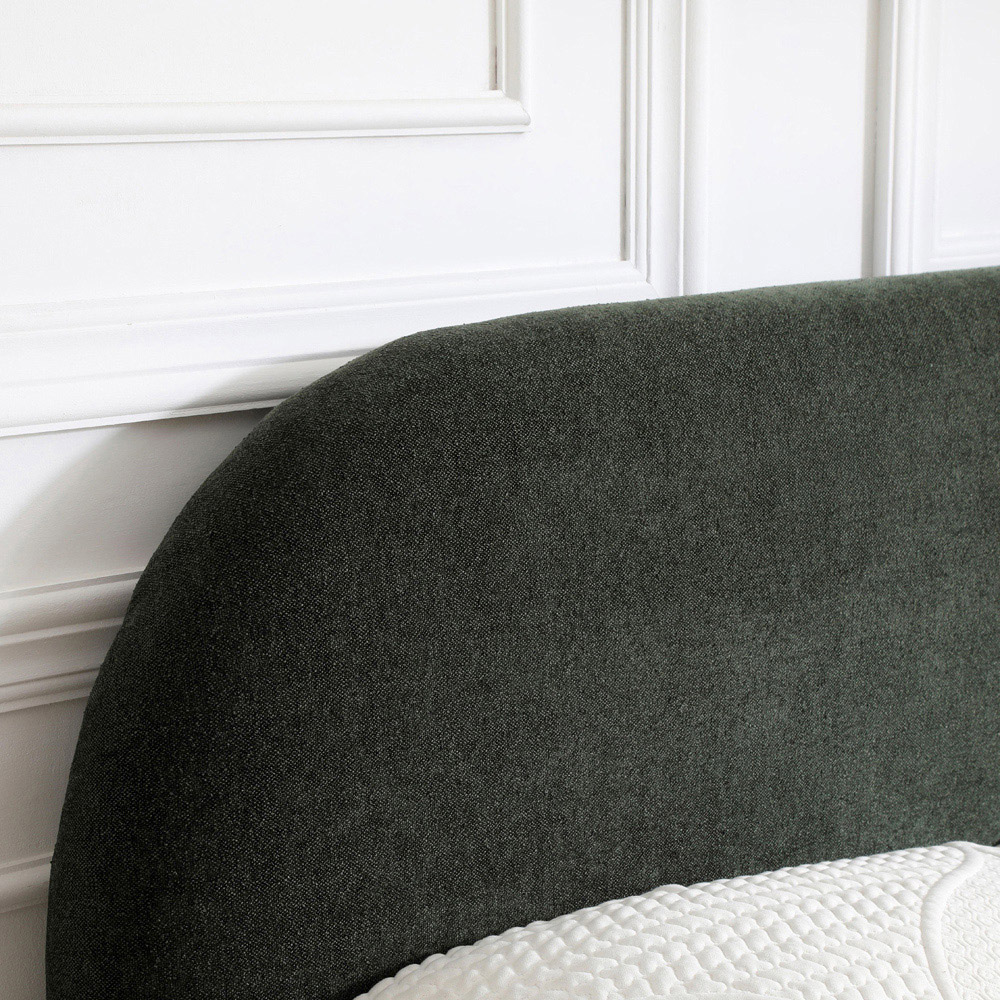 Nova Double Olive Boucle Upholstered Bed Frame with Headboard Image 6