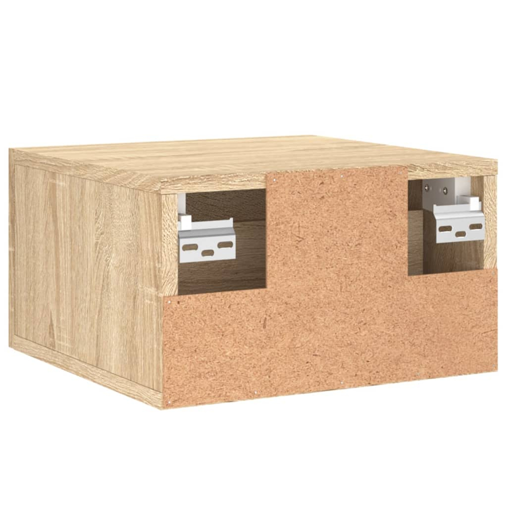 vidaXL Single Door Sonoma Oak Wall Mounted Bedside Cabinet Image 8