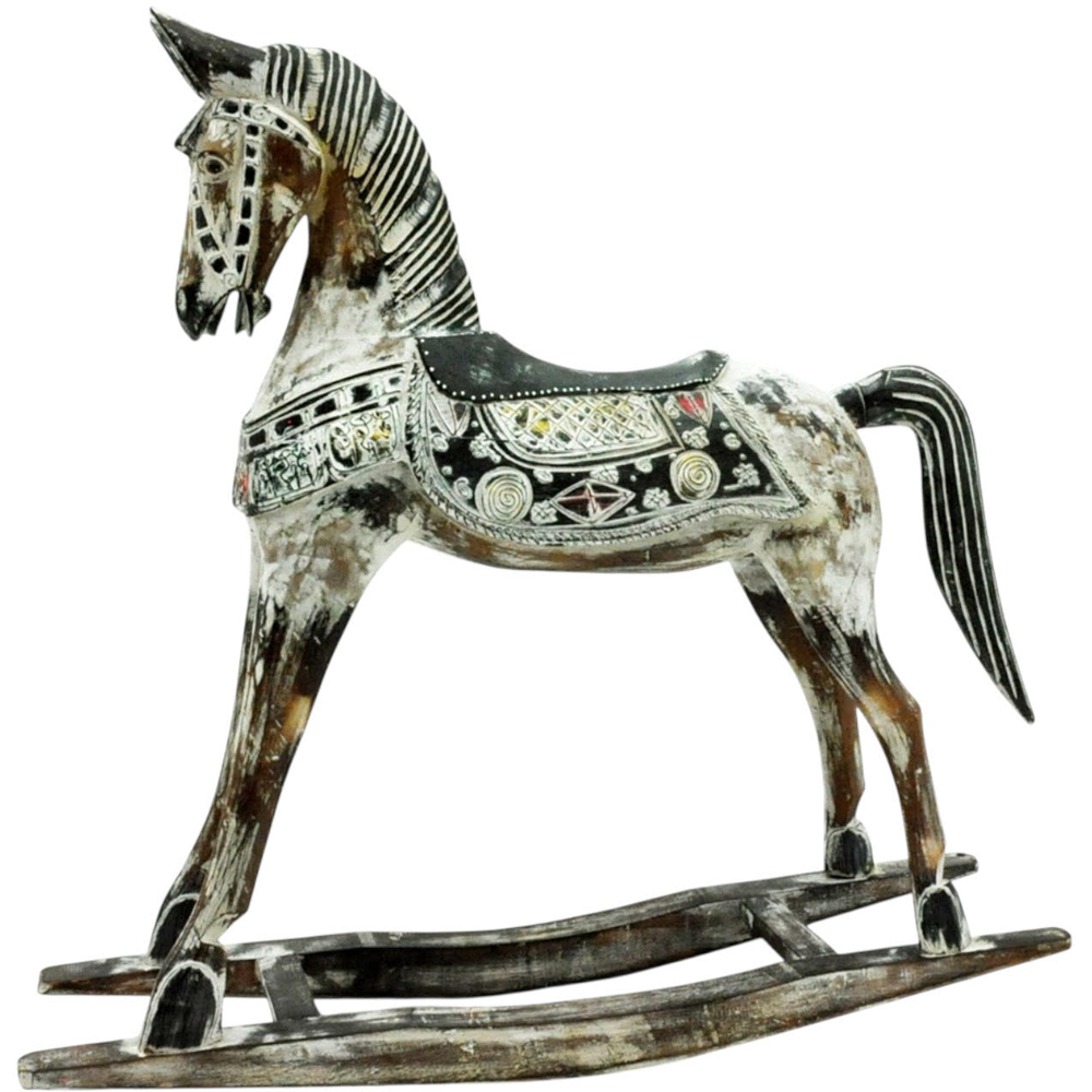 Acacia Home Brown Wooden Horse 45cm Image 1