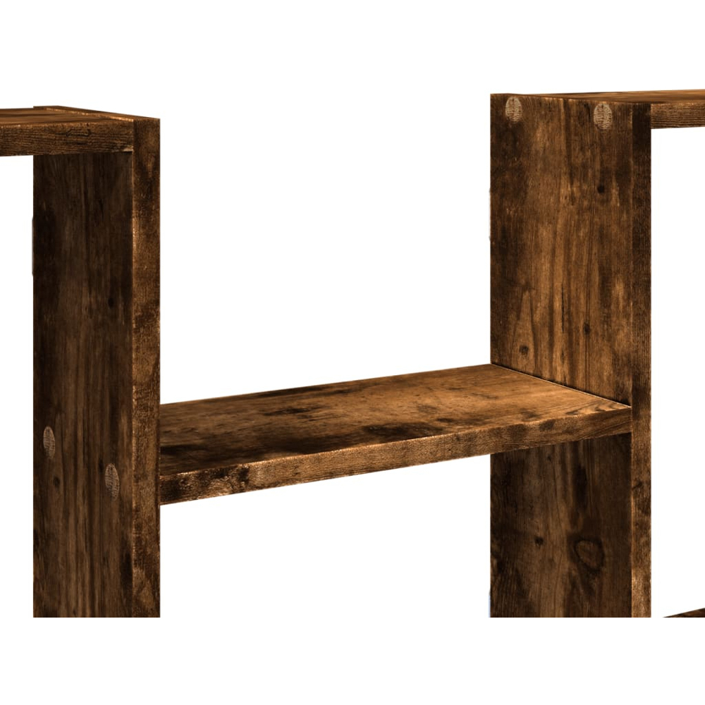 vidaXL 5 Shelf Smoked Oak Floating Wall Shelf Image 6