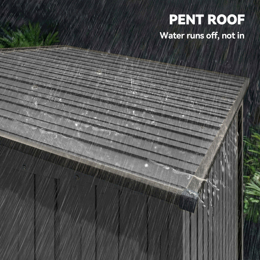 Outsunny 5 x 3ft Light Grey Galvanised Metal Garden Storage Shed Image 7