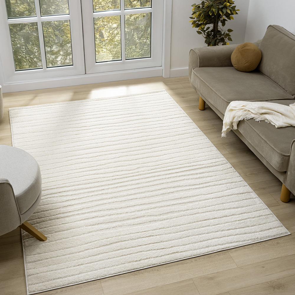 Desire Rugs Aya Cream Embossed Lines Rug 200 x 290cm Image 2