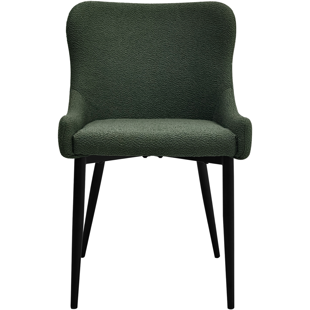 Bentley Designs Rubens Set of 2 Green Boucle Dining Chair Image 2
