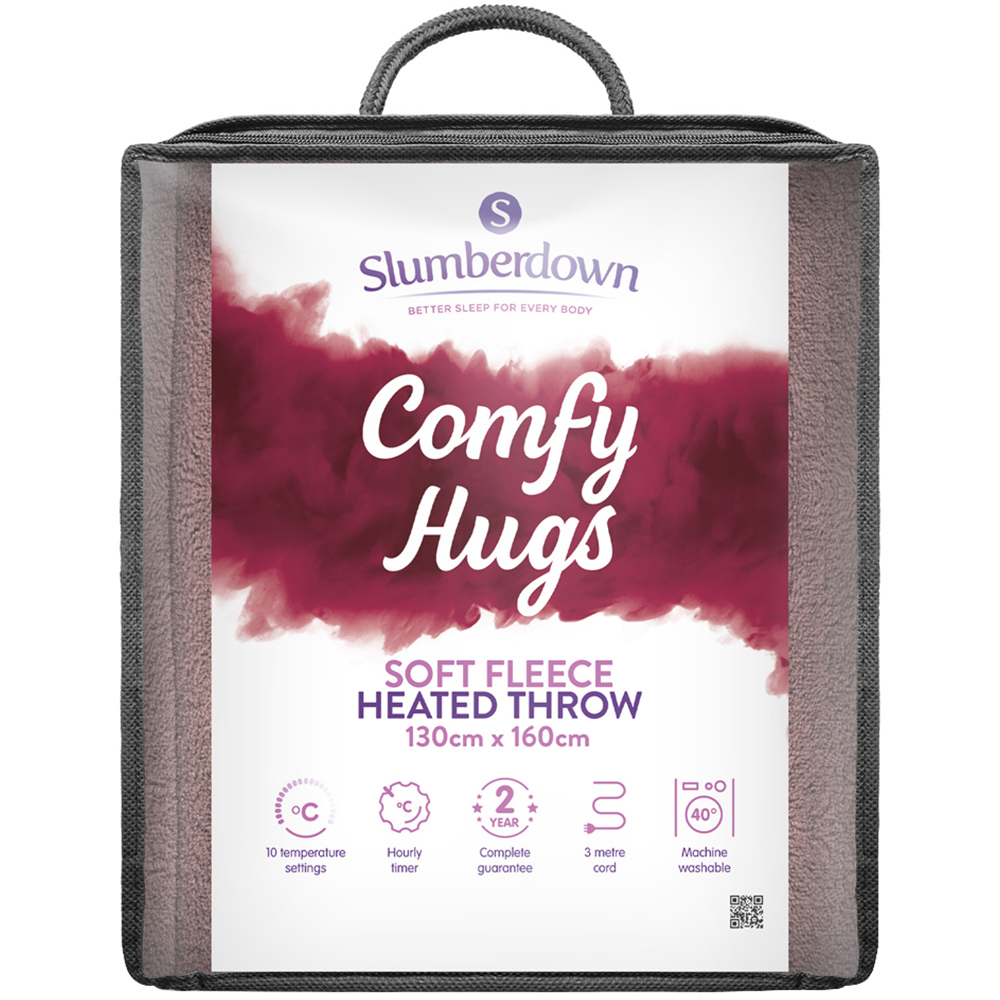 Slumberdown Comfy Hugs Rose Pink Soft Fleece Heated Throw 130 x 160cm Image 1