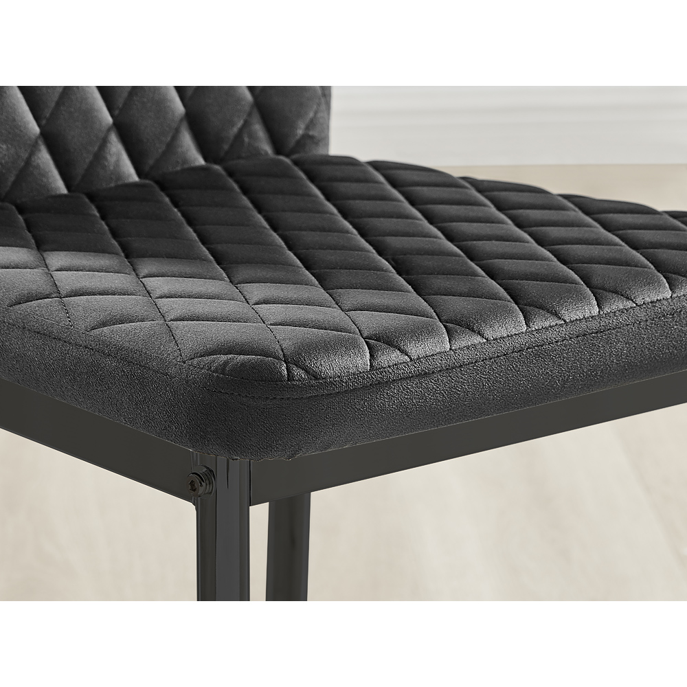 Furniturebox Valera Set of 4 Black Velvet Dining Chair Image 6
