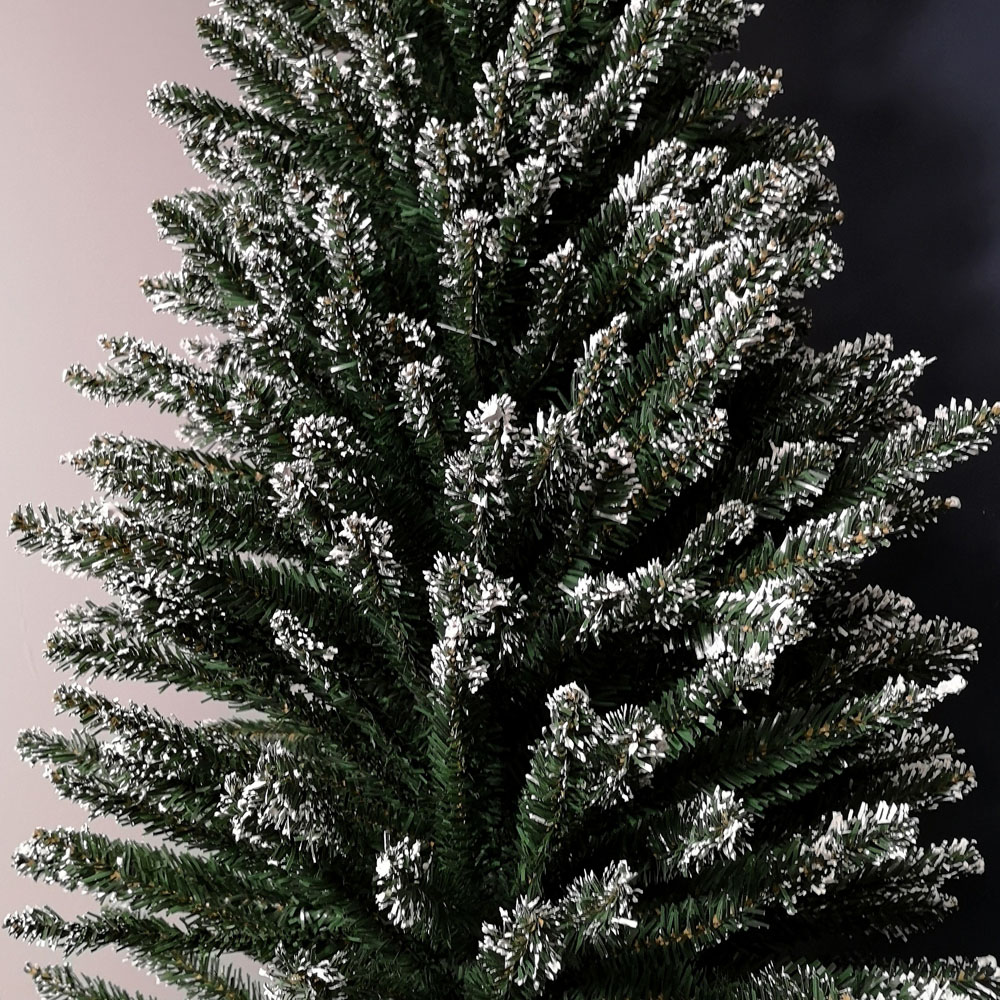 Samuel Alexander Green Snow Tipped Pencil Slim Artificial Christmas Tree 6.5ft Image 4