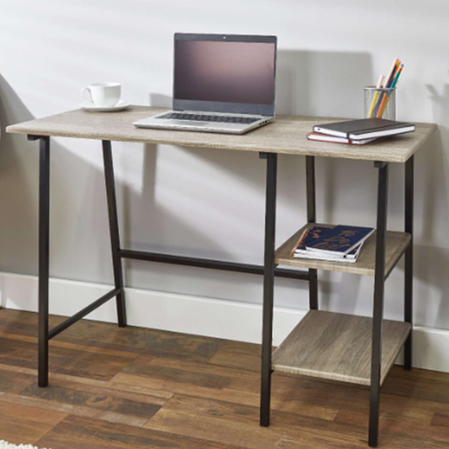 Grey Washed Wood Computer Desk Image 1